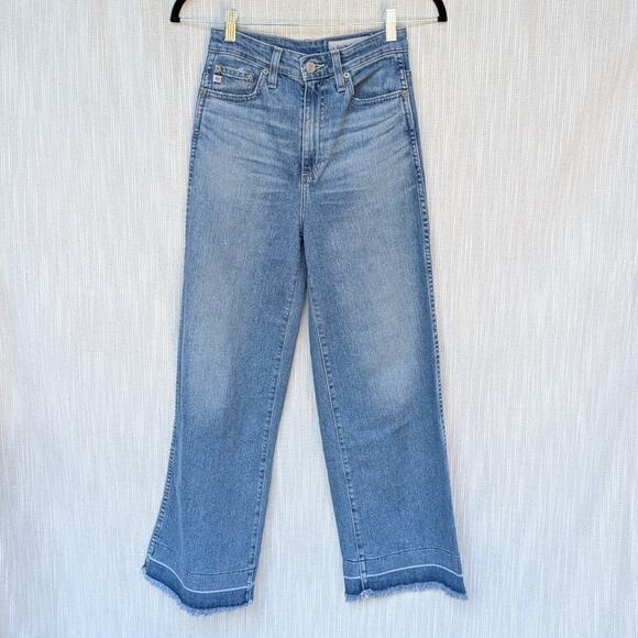 AG Adriano Goldschmied Yvette Blue Denim High Rise Wide Leg Jeans, size 24R - Picture 2 of 10
